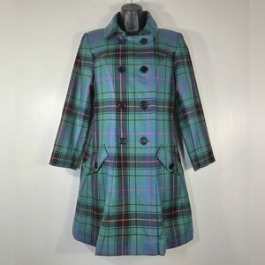 RARE SCOTLANDSHOP THE KATE COAT 100% PURE NEW WOOL TARTAN COAT JACKET.